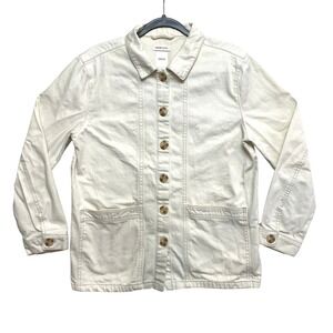 Cache Cache Utility Jacket Womens Size 40 Cream Off Cotton Chore